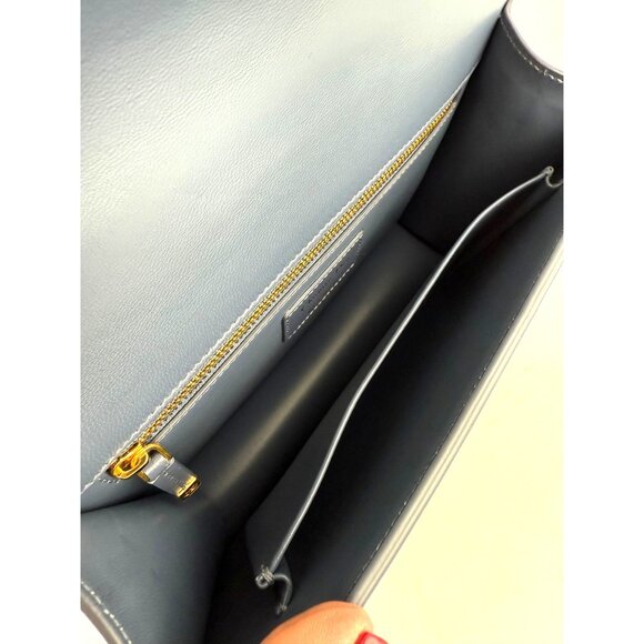 Christian Dior 30 Montaigne Smooth Calfskin Box Dark Denim Bag - Picture 8 of 16